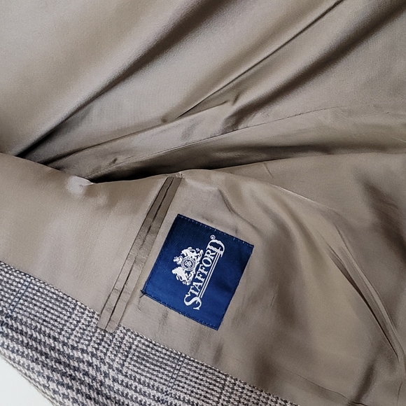 Stafford Tan, Greens & Rust Plaid Dress Jacket 38 / 40 - Picture 11 of 14